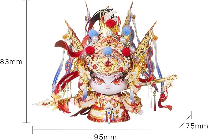 MU 3D Metal Puzzles Building Hua Mulan Figurine Character Themed Kitten Kitty, Women Hero Cat Figure Metal Model Kits Miniature Build, Assembling DIY Sets Hobby Birthday Gifts Home Desk Office Decor