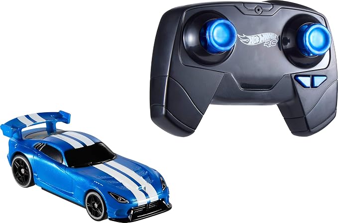 Hot Wheels Remote-Control Toy Car, 1:64 Scale RC Dodge Viper ACR, Race On & Off Track, Booster Button for Stunts, Iconic Casting for Automotive Fans