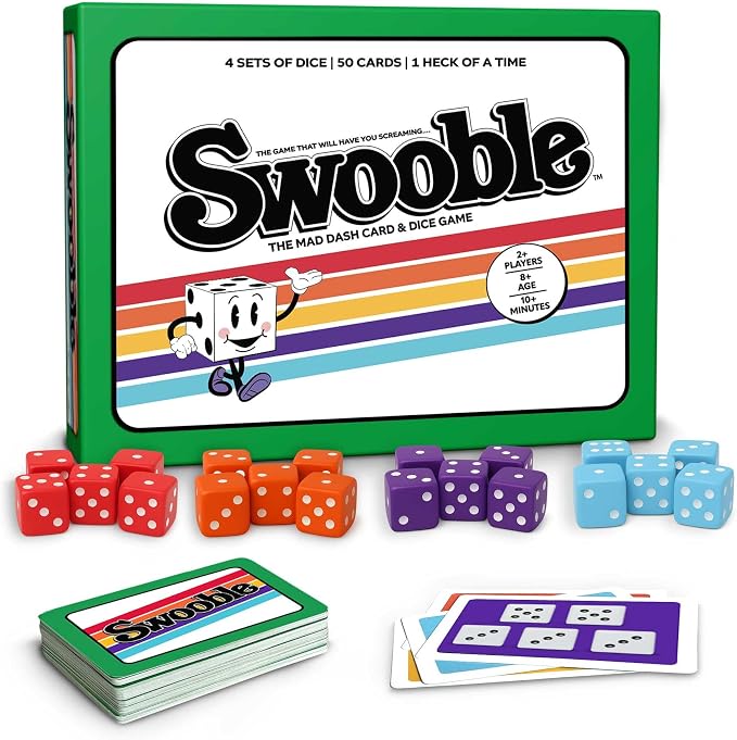 Swooble by Dizzy Hill Games – Fast-Paced Card & Dice Game for Kids, Teens & Adults | Family Party Game Night | Ages 8+, 2+ Players |Simultaneous Play | Quick Fun in 10 Minutes or Less