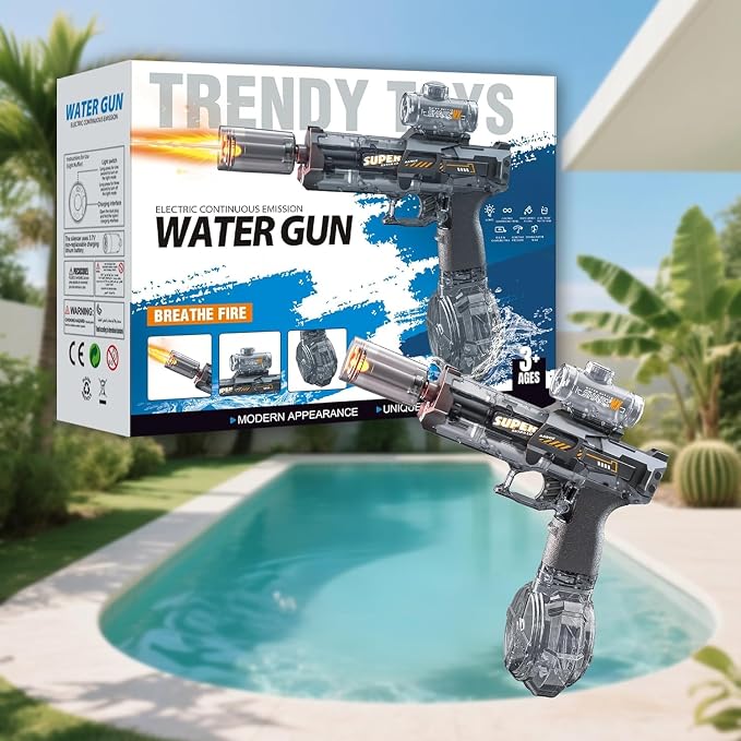 Electric Water Gun for Kids Age 3+,CreatiMachi Light Up Water Gun Pistol