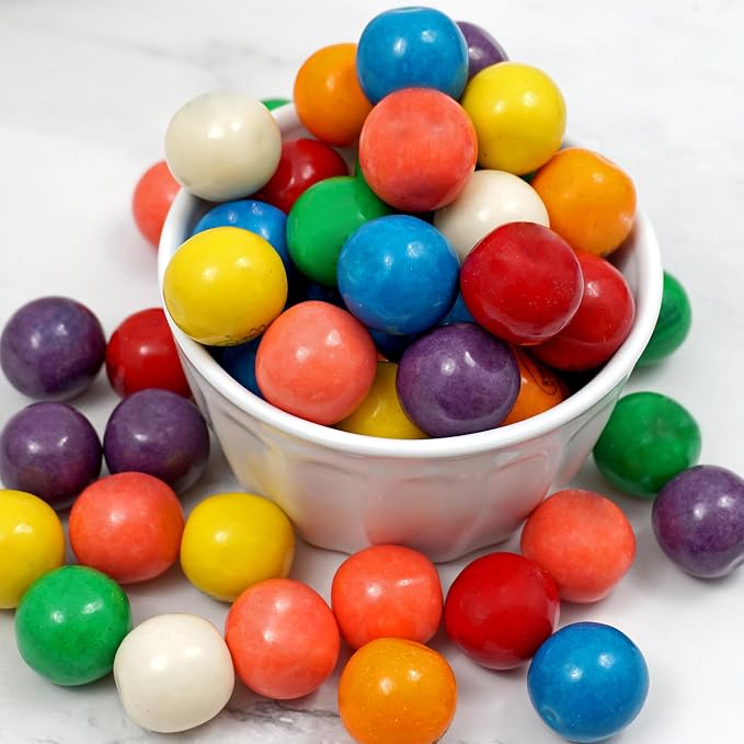 1 Inch Gumballs for Gumball Machine, Approx. 110 Pieces, 2lb Bulk Bag, Large Gumballs, Bubble Gum Balls Assorted Fruit Flavored Bubble Gum, Gumball Machine Refills