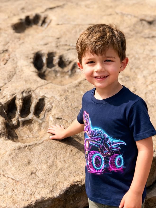 Lovekider Cotton Shirt for 3-6T Boys Truck Dinosaur Toddler Kids T-Shirt Short Sleeve Excavator Construction T-Rex Tee Shirts