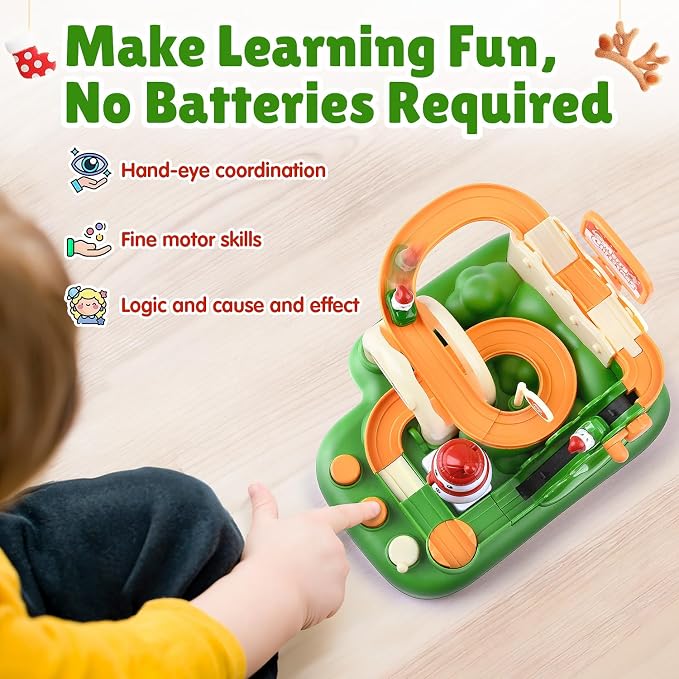 Magnetic Car Race Track for Toddler - Educational Stem Toys Montessori Toys for 3 Year Old to Develop Motor & Thinking Skills