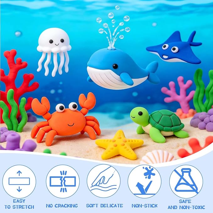 Air Dry Clay-108 Pack 36 Colors Modeling Clay for Kids, Boys and Girls, Air Dry Clay Bulk Kit for Adults with 3 Sculpting Tools and Instructions, Safe, Non-Toxic, DIY Model Magic Clay Gifts Kids Toys