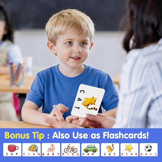 NARRIO Matching Letter Game, Educational Toys for 3 4 5 Year Old Boy, Spelling Word Games for Kids Ages 4-6 8, Board Games Puzzles for Toddlers Preschool Learning Activity