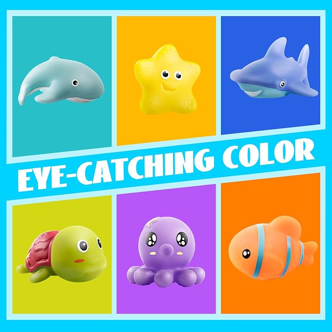Hely Cancy Bath Toys for Kids - No Hole Baby Bath Toys for 1 Year Old Infant Boys Girls Shower Water Pool Toys