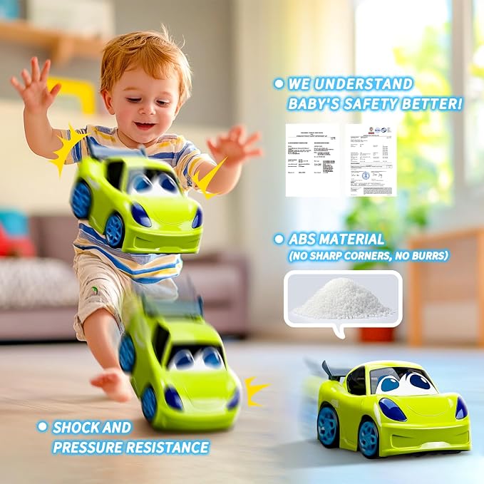 AEROQUEST Remote Control Car for Toddlers for Boys Light-Up Educational Fun Toy Cars for Interactive Durable Toys for 2 3 4 5 6 Girls Kids