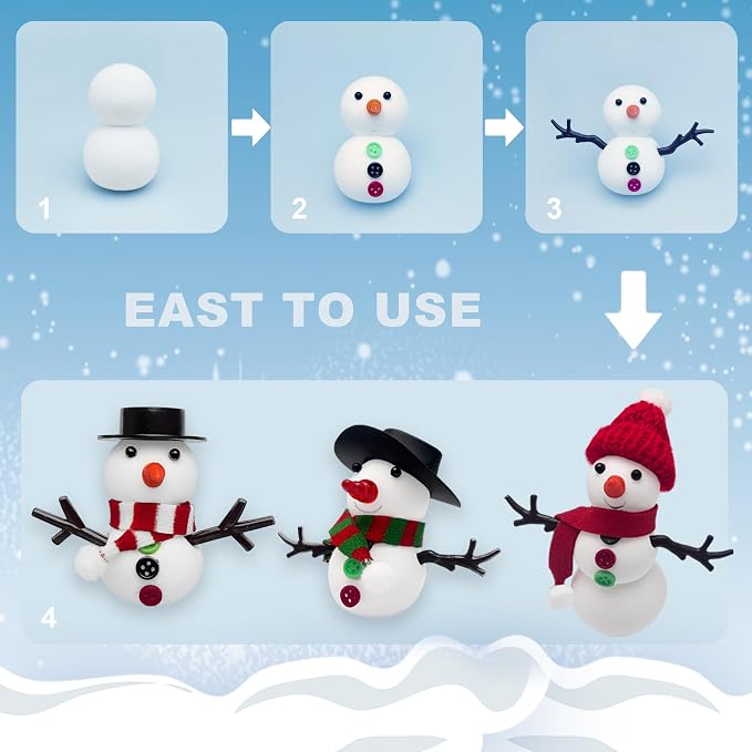YIXIPAZH Christmas Snowman Crafts Sets，Build a Snowman Crafts Kit for Kids, Modeling Clay Christmas Snowman DIY Sets, Christmas Stocking Stuffers for Kids, Christmas Crafts Xmas Gift