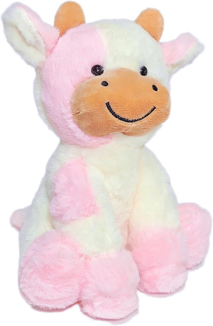 BSVOME 9 inches Cow Stuffed Animal Soft Plush Cute Cow Doll for Boys Girls (Pink Cow)