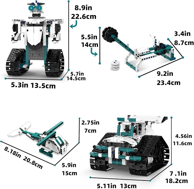 STEM Robot Toys for 8-14, 12 in 1 Remote Control Robotics Toys for Kids, Programmable Building Robot Kit Birthday Present for Science Educational(557 Pcs)
