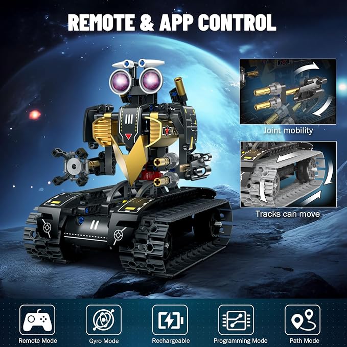 Robot Building Kit with Remote Control, STEM Gifts for Kids Age 8-12, Science Robot Kit Coding Robotics Technic Toy for Boys Girls Birthday Gifts, 5-in-1 Models with 323 Pieces