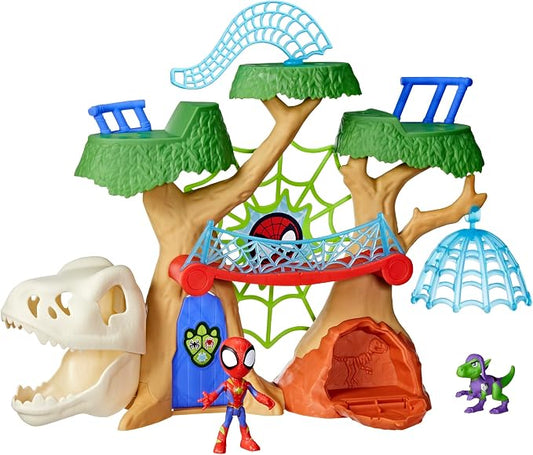 Spidey and HIS Amazing Friends Marvel Dino-Webs Treehouse Super Hero Playset