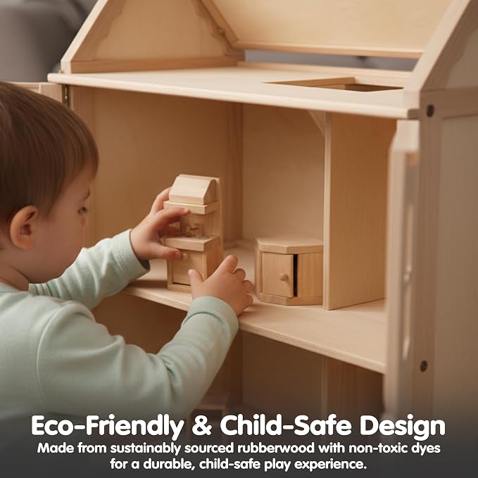 PlanToys® Kitchen Classic Set for Montessori Inspired Role Play | Pretend Cooking, Social Interaction and Practical Life Exploration | Eco Friendly Wooden Kitchen for Imaginative Learning
