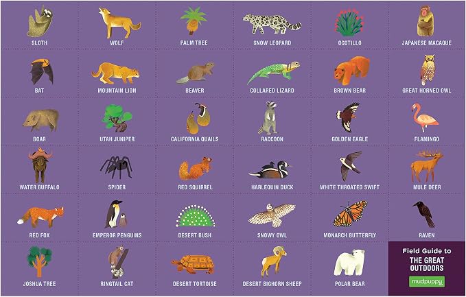 Mudpuppy The Great Outdoors — 64 Piece Search & Find Puzzle Jigsaw Puzzle Featuring Diverse Wildlife Animals and Plants and Over 40 Hidden Images to Find for Ages 4+