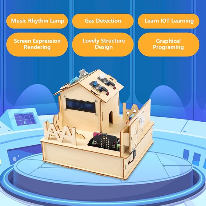 STEM Kits for Kids Age 12+, ACEBOTT Smart Home Basic Starter Kit(Included Micro:Bit), STEM Toys Compatible with Makecode, Coding Set with House Building, Sensors & App Control, for Boys and Girls