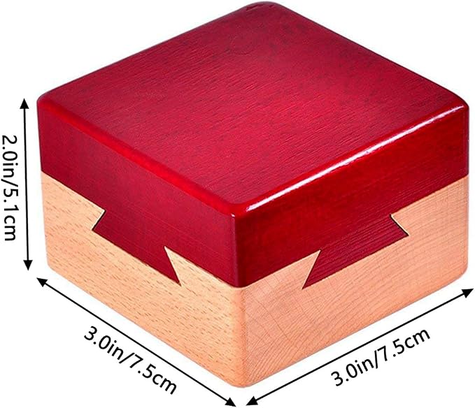 DC-BEAUTIFUL Impossible Dovetail Box Mini 3D Brain Teaser Wooden Magic Drawers Gift Jewelery Box Puzzle Toy for Adults