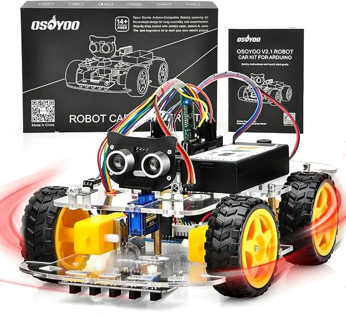 OSOYOO IoT Smart Robot Car Kit for Arduino – Classroom STEM Robotics Kit with WiFi & Bluetooth Control, Coding & Electronics Learning Platform for Schools