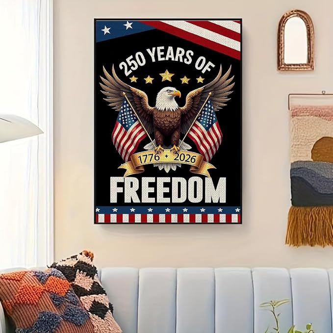 Paint by Numbers for Adults and Kids Beginner, American Flag Eagle Painting by Number Kits On Canvas, Number Artist Paint by Number Kit DIY Oil Painting Acrylic Paints, Home Wall Decor Gift 12X16inch