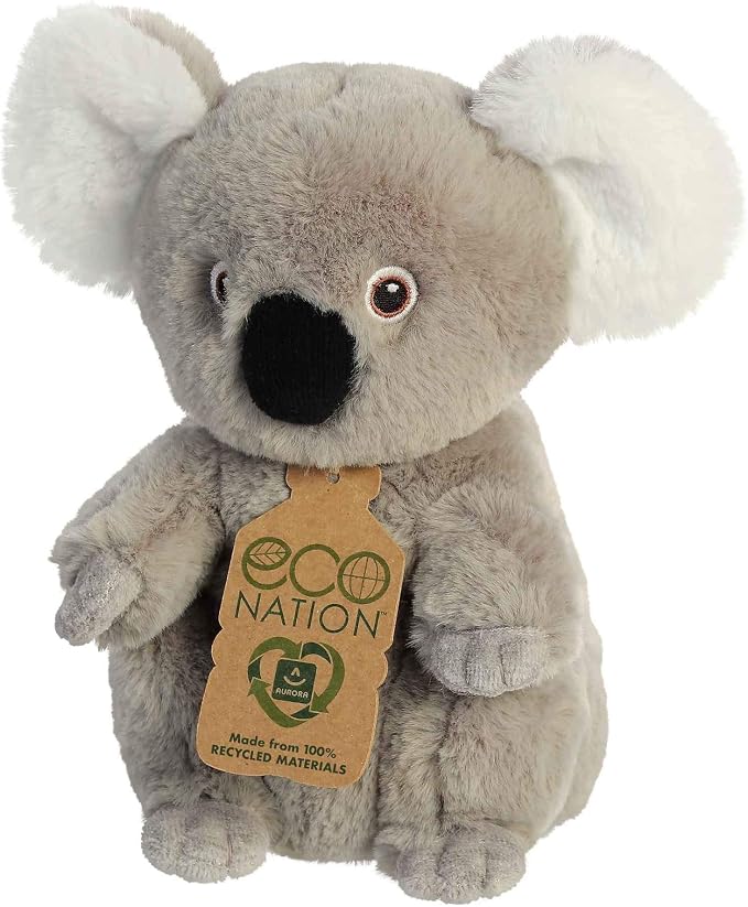Aurora® Responsibly Made Eco Nation™ Koala Stuffed Animal - Ideal for Playtime Adventures - Perfect for Birthdays or Just Because - Gray 7.5 Inches