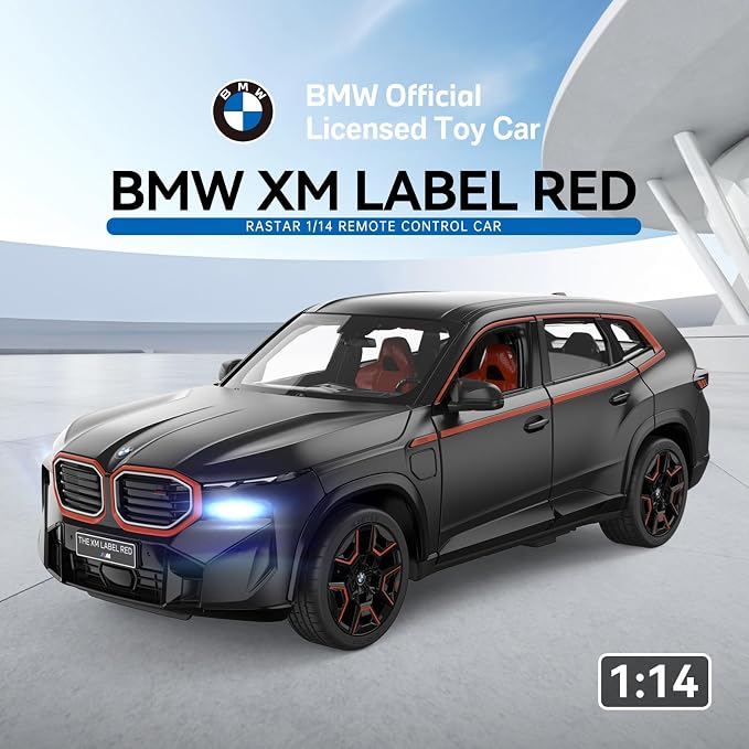 RASTAR BMW Toy Car 1:14 BMW XM Label Red Remote Control Car for Boys Kids RC BMW Model Car 2.4GHz, Openable Doors, Black | Officially Licensed, Ideal Gift, Working Lights, Independent Suspension, RC Car Model for Play & Display