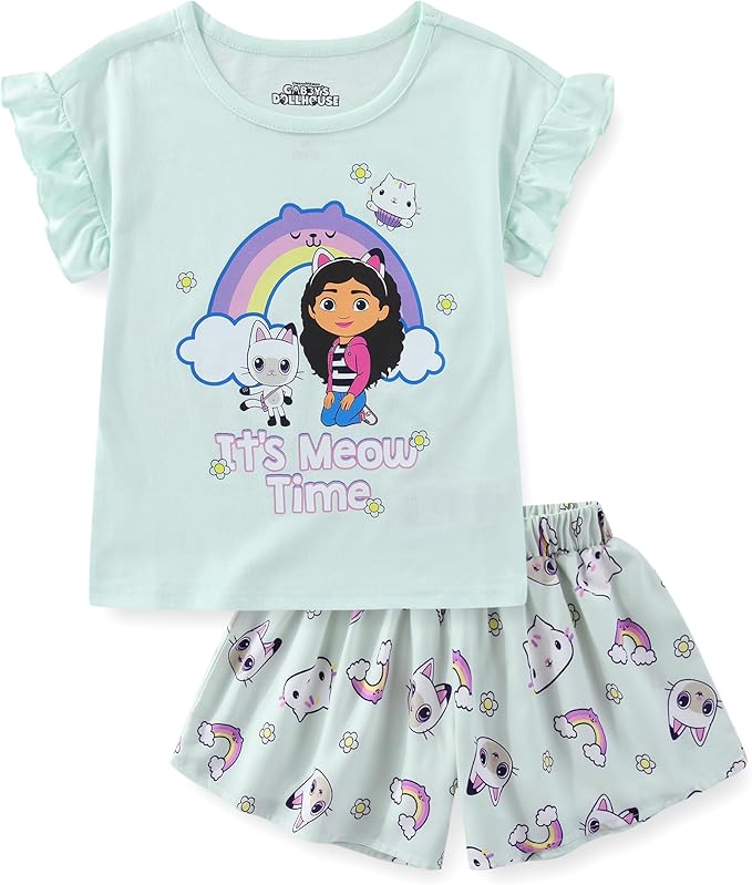 DREAMWORKS GABBY'S DOLLHOUSE Girls Short Sleeve T-Shirt and Shorts Set for Toddler to Big Kids