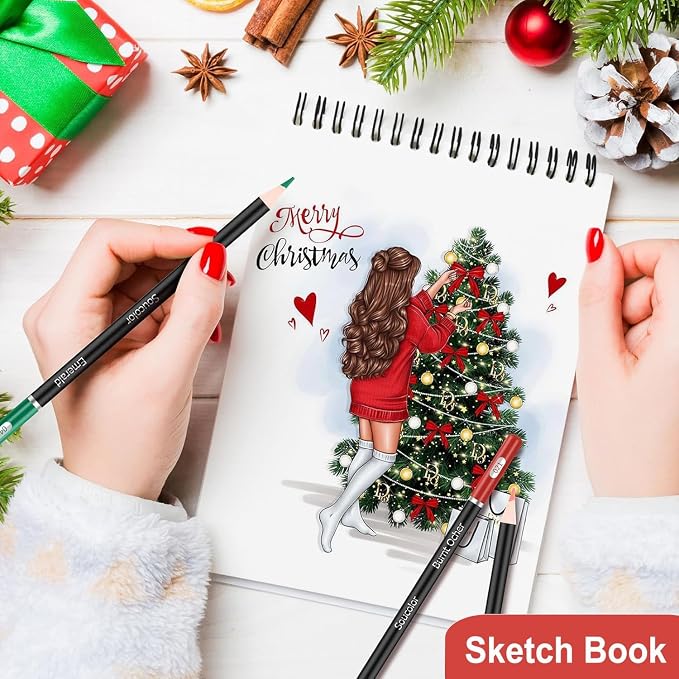 Sketch Book for Girls, 9" x 12" Sketchbook, 2 Pack 200 Sheets Spiral Bound Notebook, Acid Free Art Supply Set - Sketching & Drawing Art Stuff for Teen Girls,Granddaughter,Mother