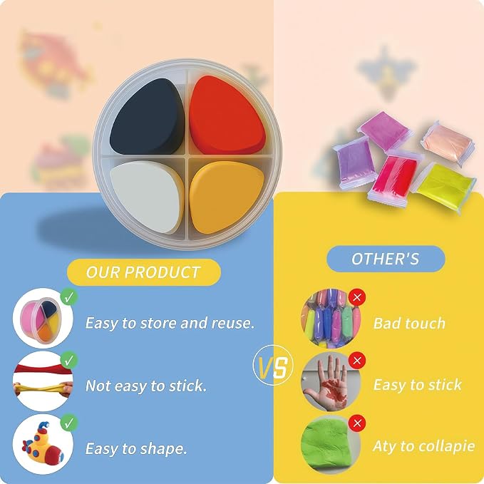 Air Dry Clay Kit for Kids - Cars Themed,12 Traffic DIY Molding Clay Art Crafts Set for Kids Girls Boys Easter Gifts for Easter Basket Fillers Egg Fillers Party Favors (Traffic)