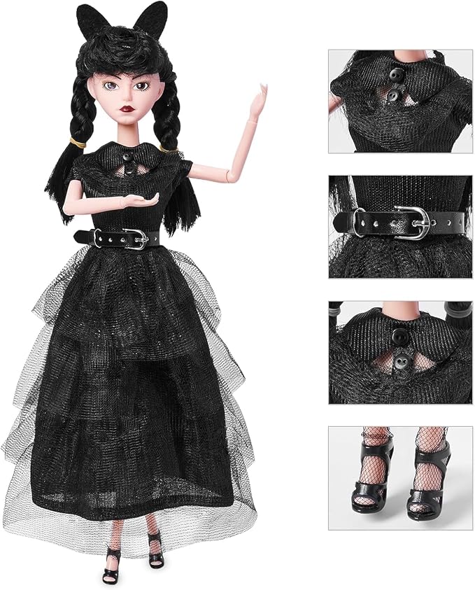 11.5" Fashion Dolls in Gift Box, High Heels, and Black Hair - Gift for Fans