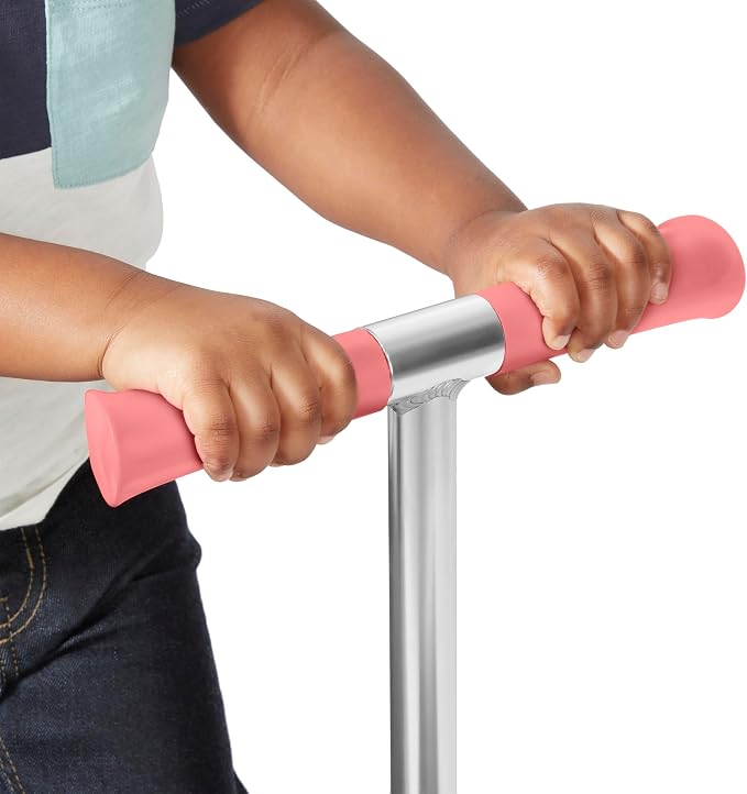 Radio Flyer Glider Jr. Scooter with Light Up Wheels, Pink, for Kids 2-5 Years Old, Lean-to-Steer, Adjustable Handlebar, Rear Foot Brake, Smooth Bearings, Comfort Grips, 3 Wheel Scooter for Kids