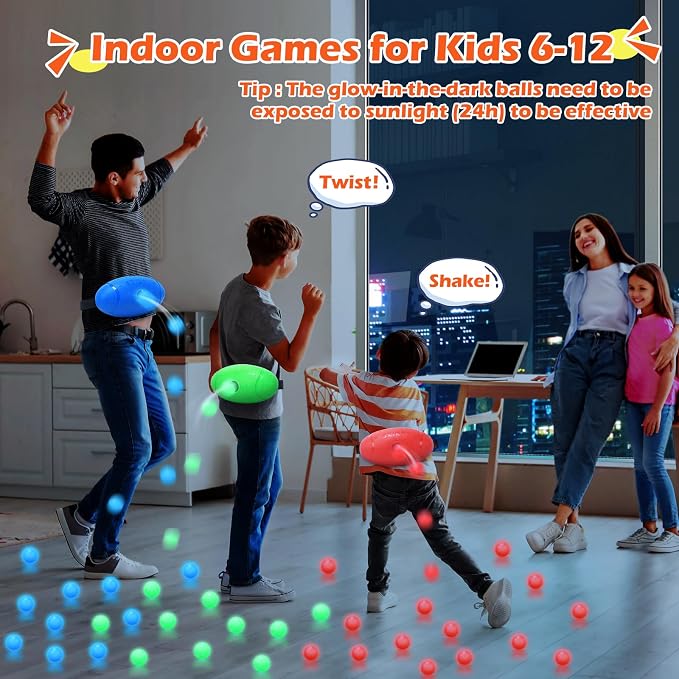 Skirfy Shaking Swing Balls Party Game,3 Pack Floor Game Party Favor Carnival Birthday Game for Kids Adult with 60 Balls, Outdoor Indoor Toys for Boys Girls, Easter Party Games Kids Toys