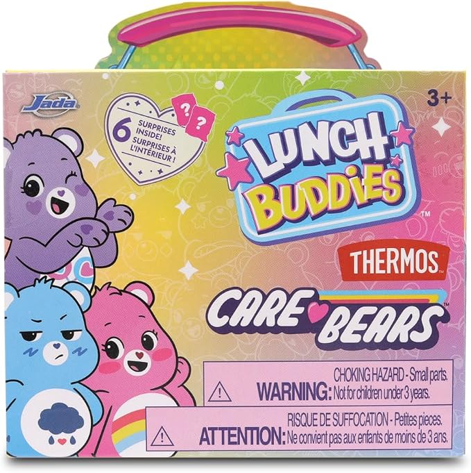 Jada Lunch Buddies – Collectible Mini Tin with Thermos, Figure & Food Accessories – 2-Inch Care Bears Toy – Care Bears & Friends – for Kids Ages 5+ (One Piece, Styles May Vary)