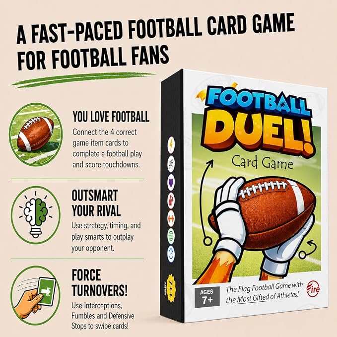 Flag Football Card Game, Gift for Boys & Families Ages 7+