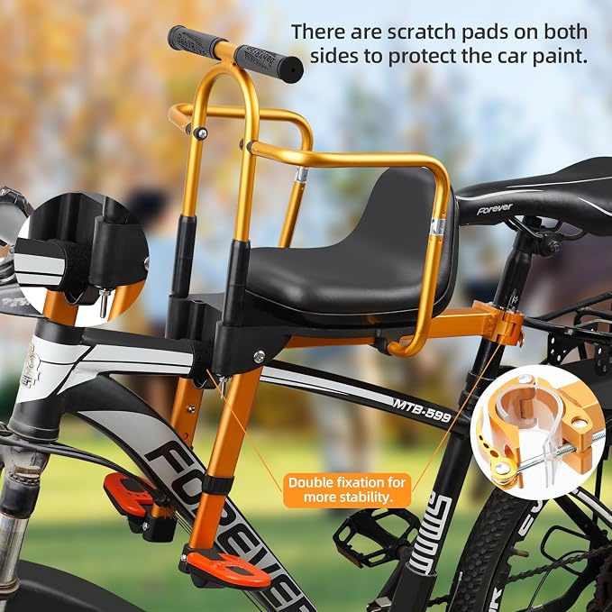 Rear Child Bike Seat, Width Adjustable Toddler & Baby Bike Seat for Adult Bike, Bike Chair for Bicycle, Kids Seat Fits Children 2~6 Years, Supports Up to 55 lbs