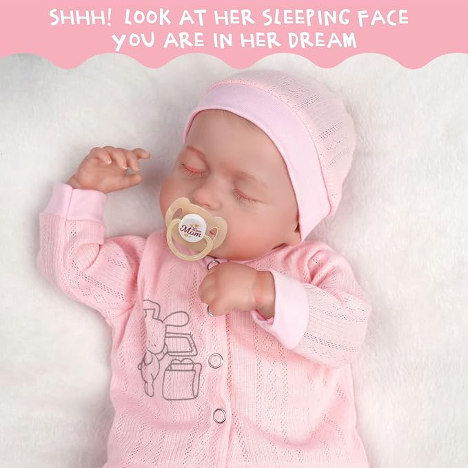 JIZHI Lifelike Reborn Baby Dolls - 18 Inch Realistic-Newborn Baby Dolls Girl Handmade Real Life Baby Dolls with Clothes for Kids Age 3+