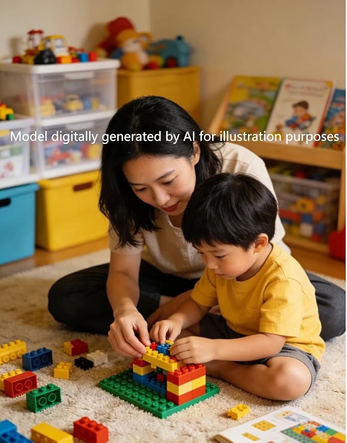 300Pcs Building Brick Bulk, Yellow Bulk Bricks with 5 Sizes, Compatible with Lego and Parts and Pieces, Creative Building Block Toys for Boys Girls Ages 6 7 8 9 10 Years Old