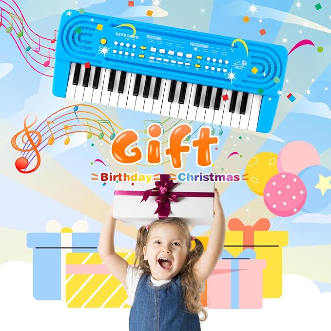 Toddler Kid Toy Piano Keyboard, 37 Keys Pianos Music Toys with Microphone
