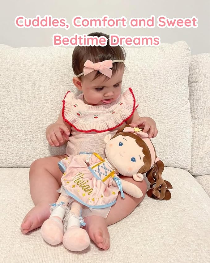 LeyaDoll Soft Baby Doll Toys (16''), My First Baby Rag Doll for 1 Year-Old Girl Birthday Gift, Christmas Plush Toys Gift for Toddler Kids Infants-Princess Twinkle