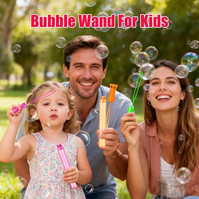 SpringFlower Bubble Wand, 72 Pcs Bubble Wands Bulk, Summer Toys Outdoor Activity Supply,Birthday, Wedding, Party, Bubble Party Favors
