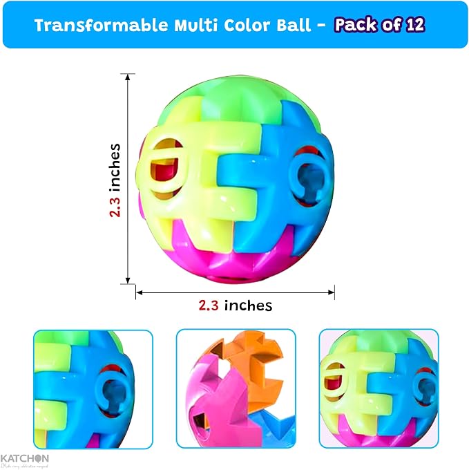 KatchOn, 3D Puzzle Ball Brain Teasers for Kids - Pack of 12 | Fidget Ball Puzzle for Kids 4-8, Prizes for Classroom, Goodie Bag Stuffers, Educational Toys for Birthday Party, Back to School Gifts