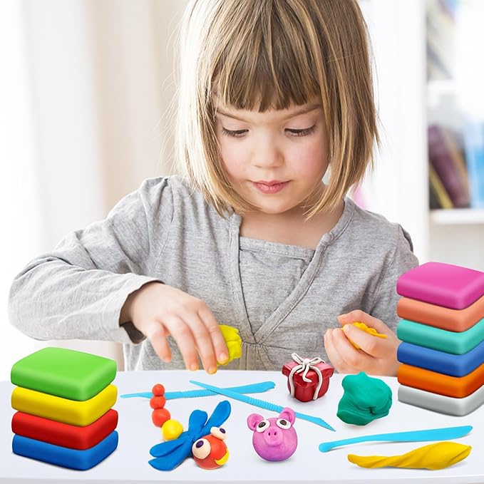 Air Dry Clay, 84 Colors Modeling Magic Clay for Kids | Includes Tools, Soft & Ultra Light, Ages 3-8+ Years, Boys & Girls