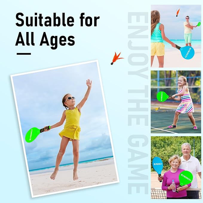 Toss and Catch Ball Set & Paddle Ball, Beach Pool Toys Outdoor Games for Kids Toys, Outside Family Lawn Yard Games, for Boys Girls 3 4 5 6 7 8 9 10 11 12 Years Old