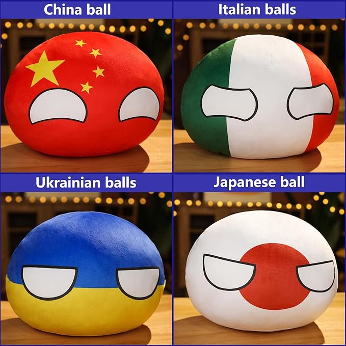 19 PCS Country Balls Plushies 4 in Poland Ball Doll for Children and Adult Gifts Pendant Accessories Stuffed Toys
