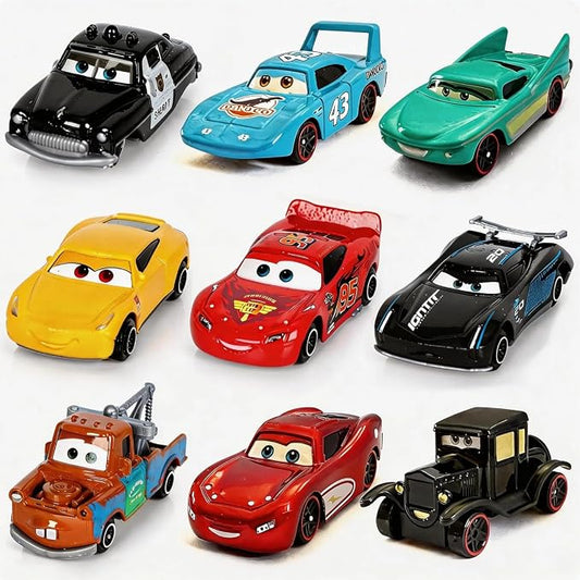Diecast Race Car Set - 1/55 Scale Alloy Vehicle Toys with Sporty Look, Car Gift for Kids Ages 3+