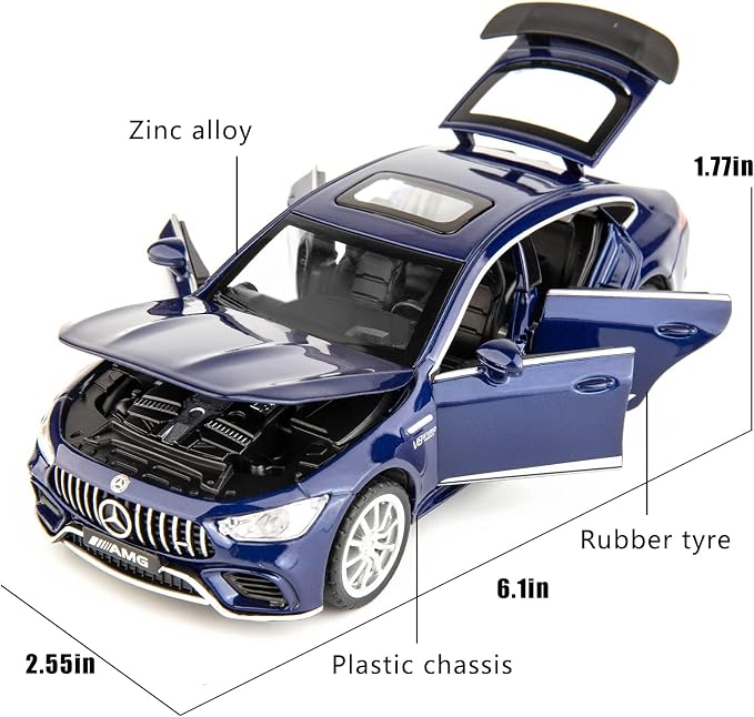WAKAKAC 1/32 Diecast Car AMG GT63 Model Car Pull Back with Sound and Light Toy Car for Boys Girls Adult Gift(Blue)