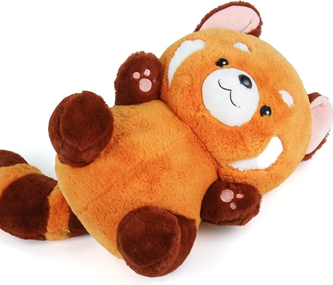 Riuhot Big Red Panda Plush Toy - Red Panda Stuffed Animal Gift for Girlfriend, Kids Birthday - 13.7"