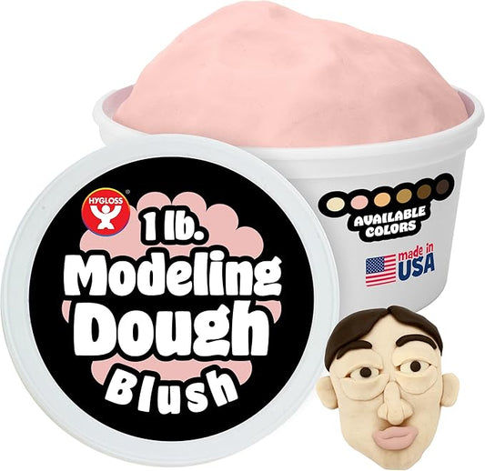 Hygloss Play Modeling Dough for Kids – Multicultural Skin Tones – Safe & Non-Toxic Sensory Dough for Arts & Crafts – Play Clay for Toddler Activities, Preschool Classroom Must-Haves (1 lb, Blush)