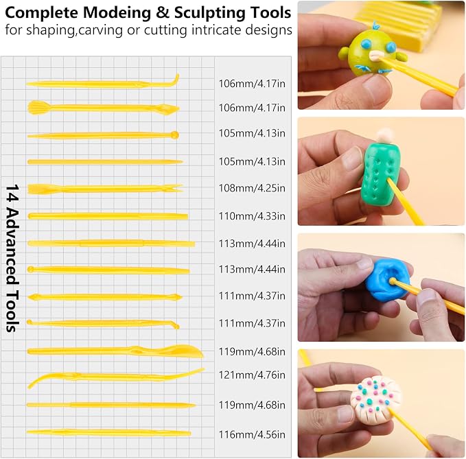 CiaraQ 86-Color Polymer Clay Oven Bake Modeling Kit for Kids & Artists | Non-sticky & non-toxic. 4.4 lb. With sculpting tools. Classroom & Home Use. Fun gift for Kids & artists. Ages 4+.