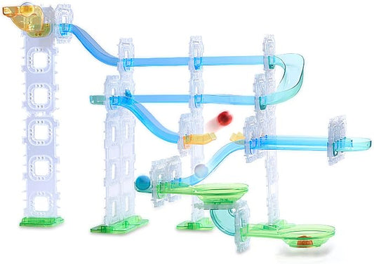 Discovery Marble Run Race Track – 58-Piece Marble Maze Construction Set| 6 Marbles| STEM Learning Activity| Sensory Toy Building Kit| Educational Physics & Engineering Toy for Kids Ages 6+