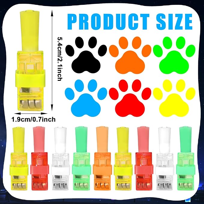 CHUNNIN 36 PCS Paw Birthday Party Favors Dog LED Light Up Finger Lights Glow in the Dark Party Bulk for Christmas Goodie Treat Bags Stuffers Puppy Theme Birthday Supplies