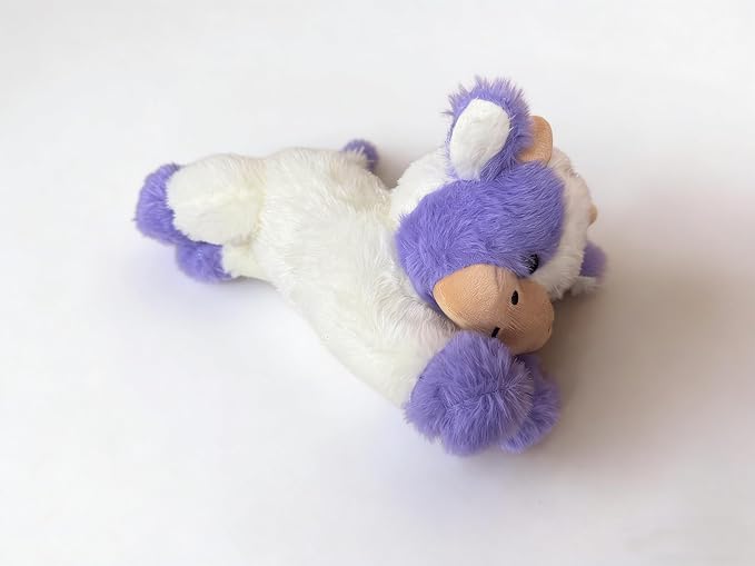 YUKOUQIAN Cute Cow Plush Stuffed Animal Doll Toy 10 inch for Girls Boys (pa Cow purplue)